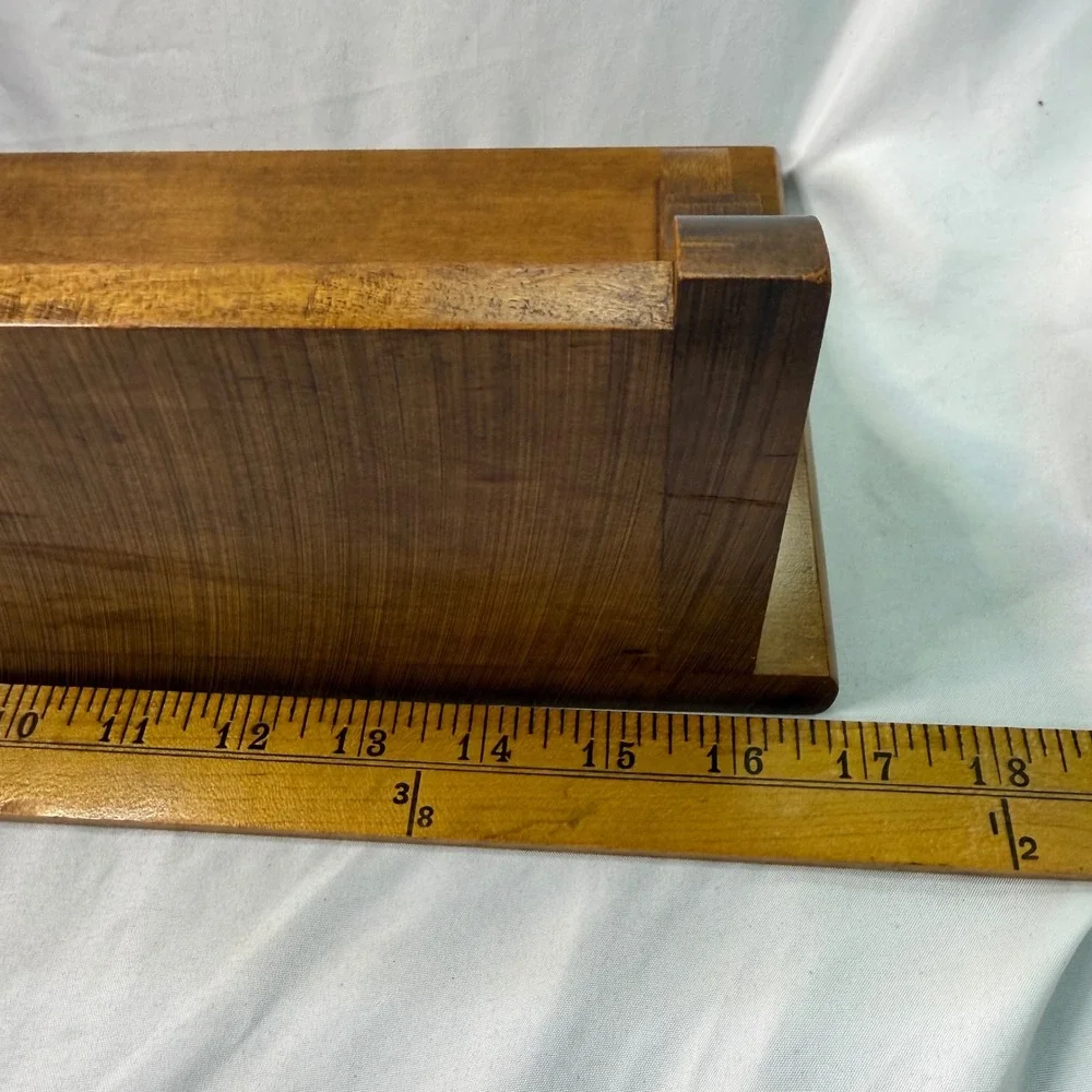 Vintage Solid Wood Wall Shelf Scalloped Floating Display Brown Farmhouse 16.5in